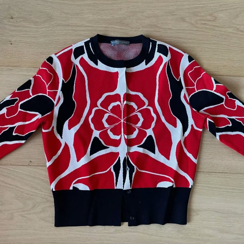 Vibrant and unique! Alexander McQueen's floral cardigan, XS.